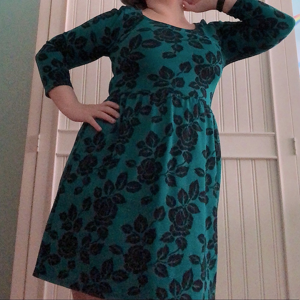 🖤Green Roses Dress💚